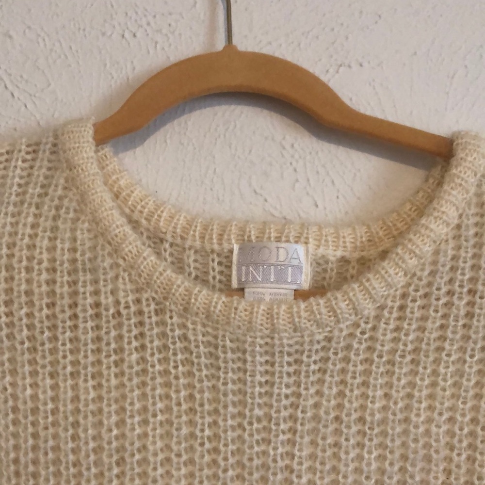 Two for one price! Cream, mohair and acrylic sweater and deep red
